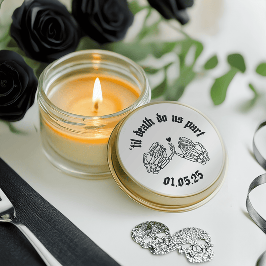 Personalised Wedding Stickers for Mini Candle Favours