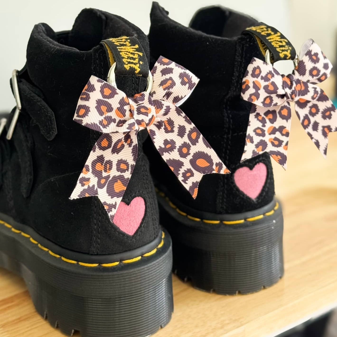 Leopard Print Bow Boot Charms Limited Run