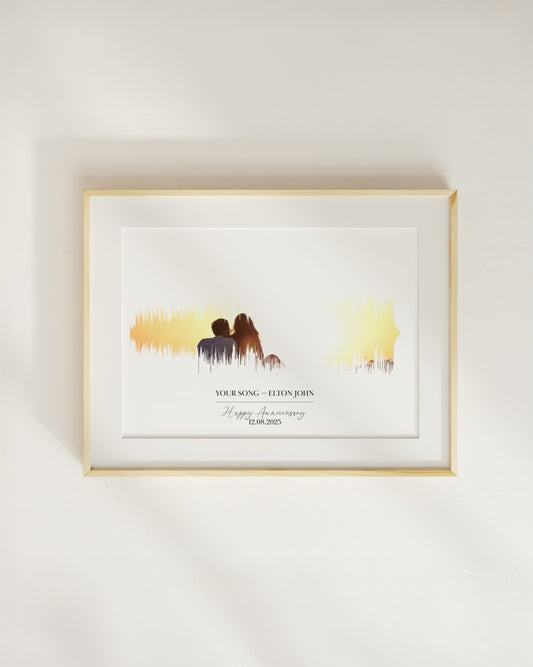 Personalised First Dance Soundwave Print | Wedding Song with Photo (Unframed)