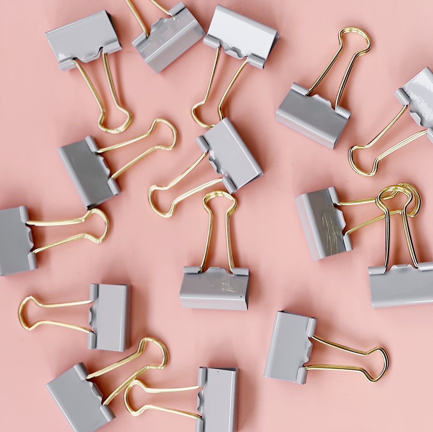 Grey Binder Clips Set