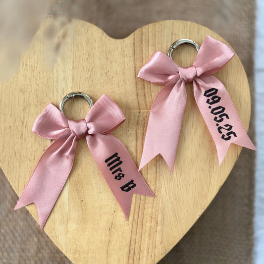 Personalised Pink Wedding Bow Doc Marten Boot Charms