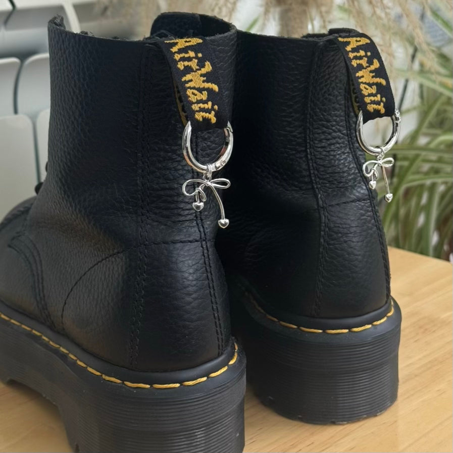 Bow Heart Boot Charms | Clip-On Dr Martens Charms | Set of 2