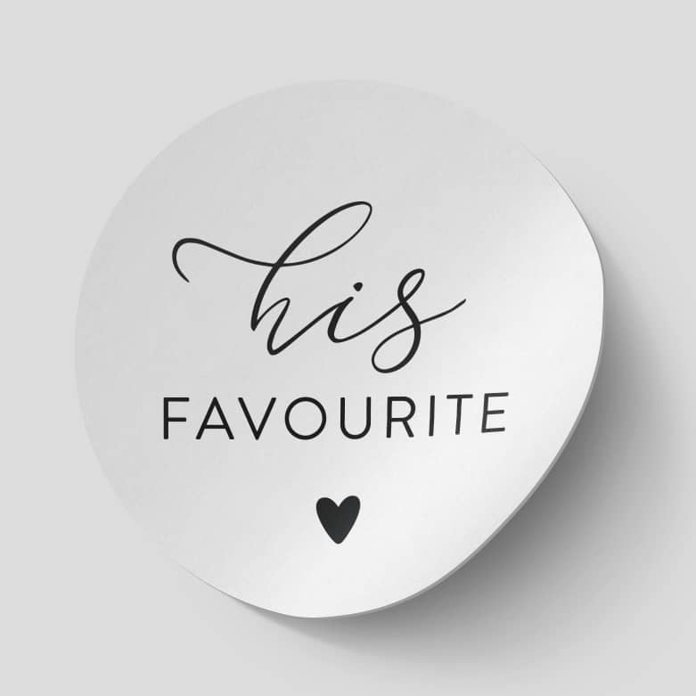 His Favourite Wedding Favour Stickers