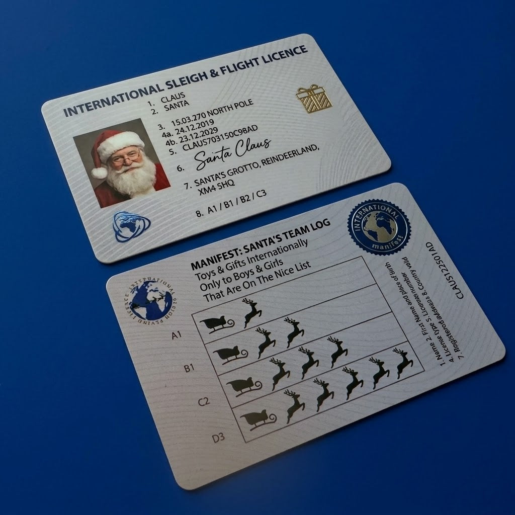 Sleigh Driving Licence | Personalised Christmas Eve Flying Permit