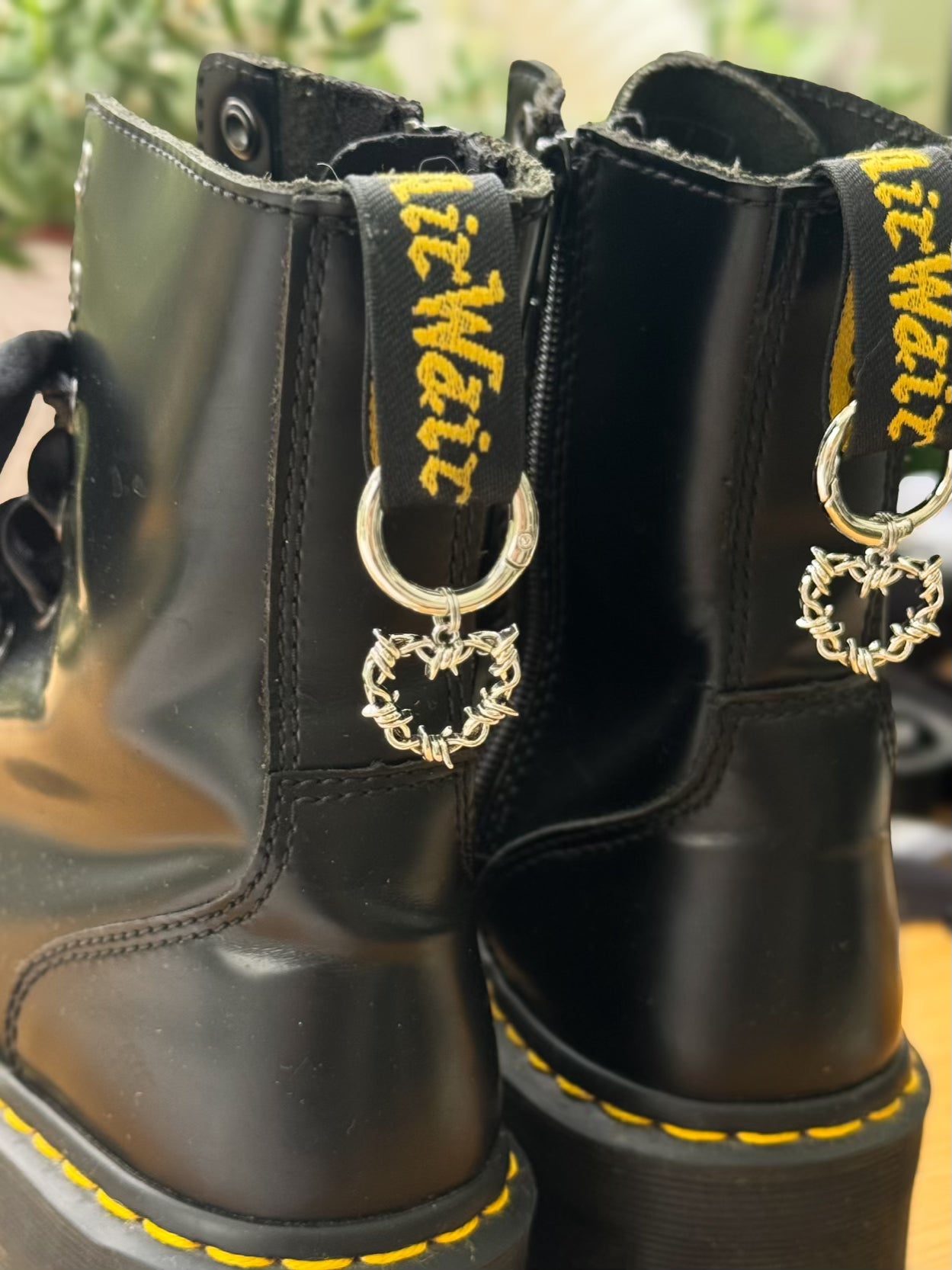 Barbed Wire Heart Boot Charms