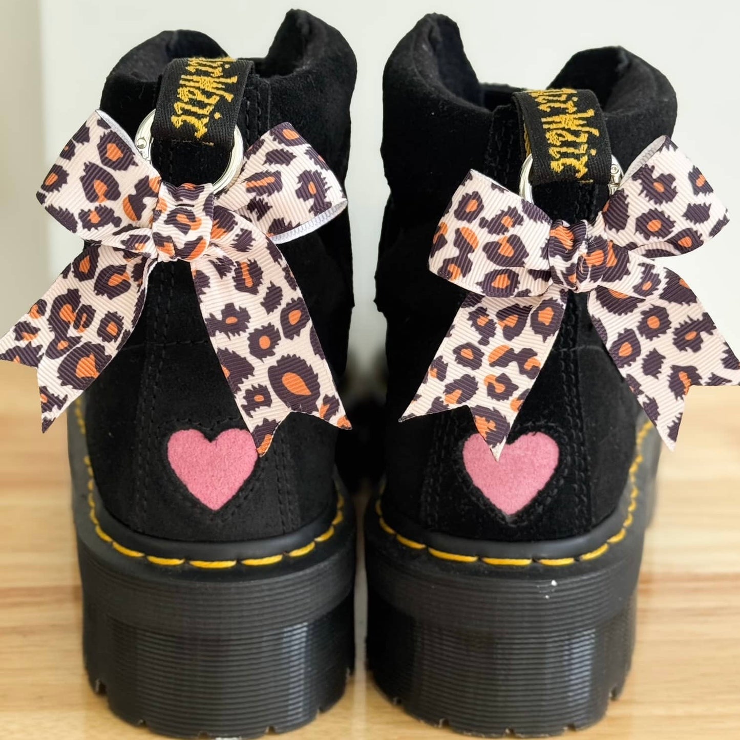 Leopard Print Bow Boot Charms Limited Run