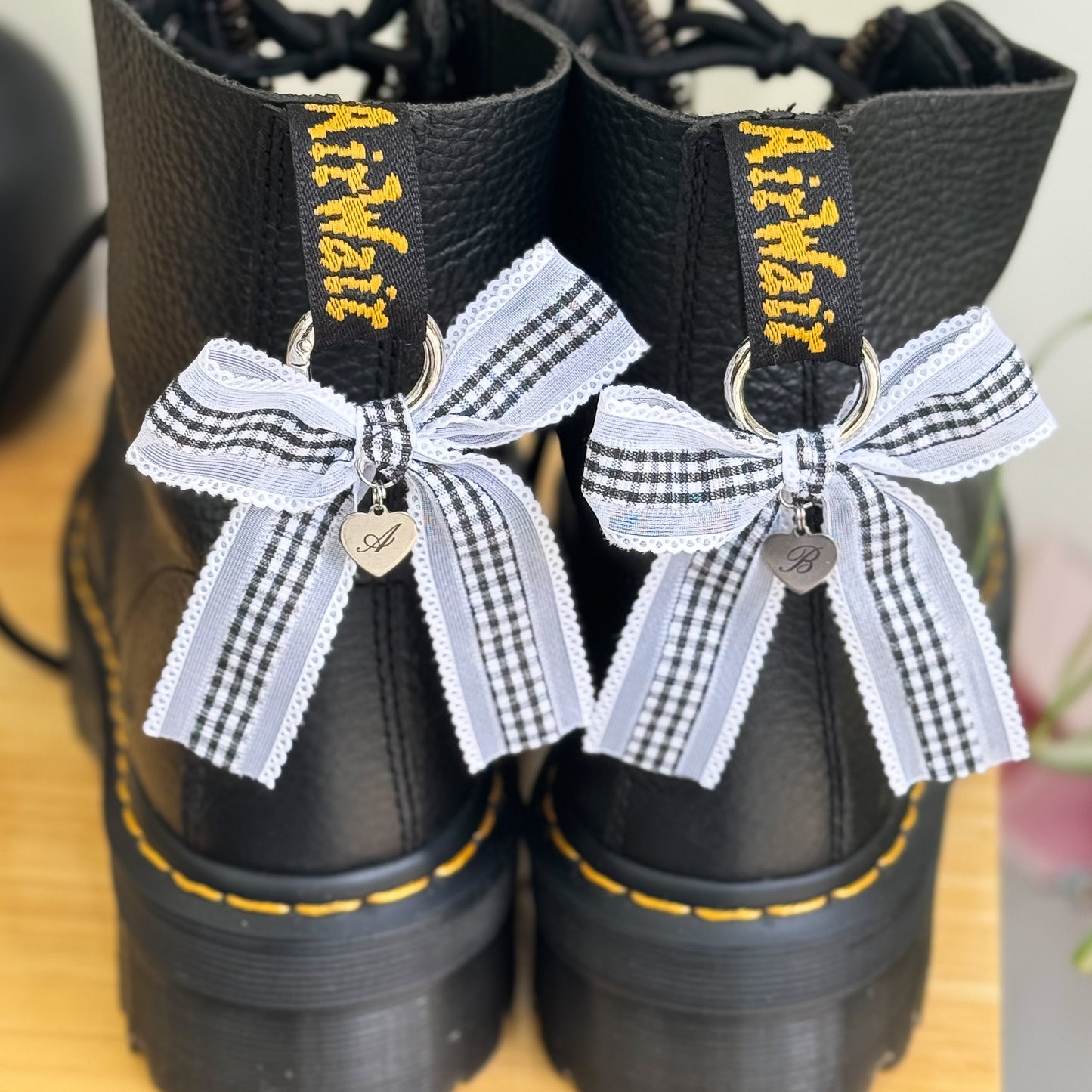Gingham Bow Boot Charms Limited Run