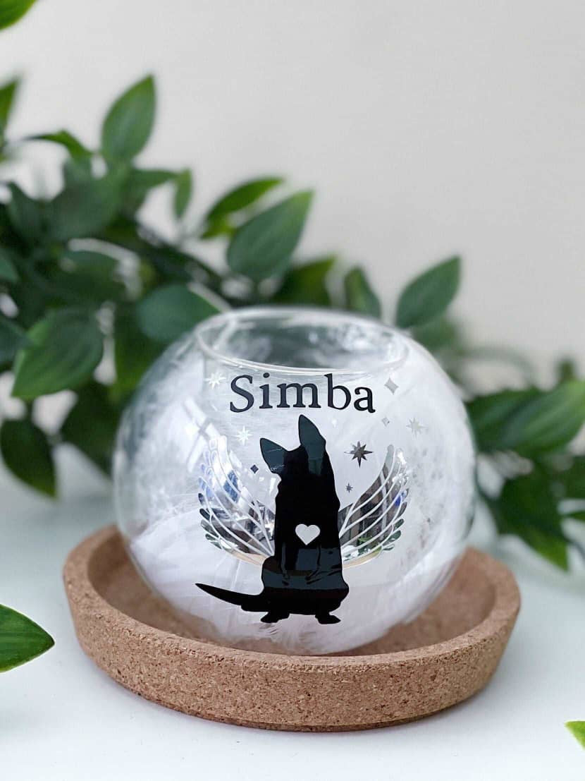 Personalised German Shepherd Memorial Tealight Holder