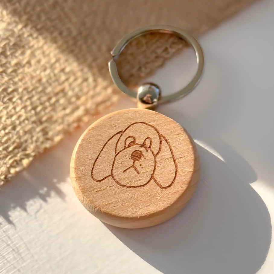 Personalised Engraved Drawing Keyring – Custom Handwriting & Artwork