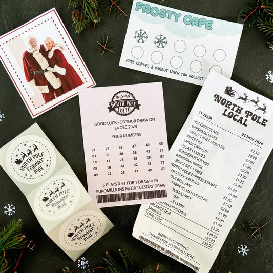 Santa’s Lost Wallet Contents Items 2025 Edition – Christmas Eve Box Filler Kit