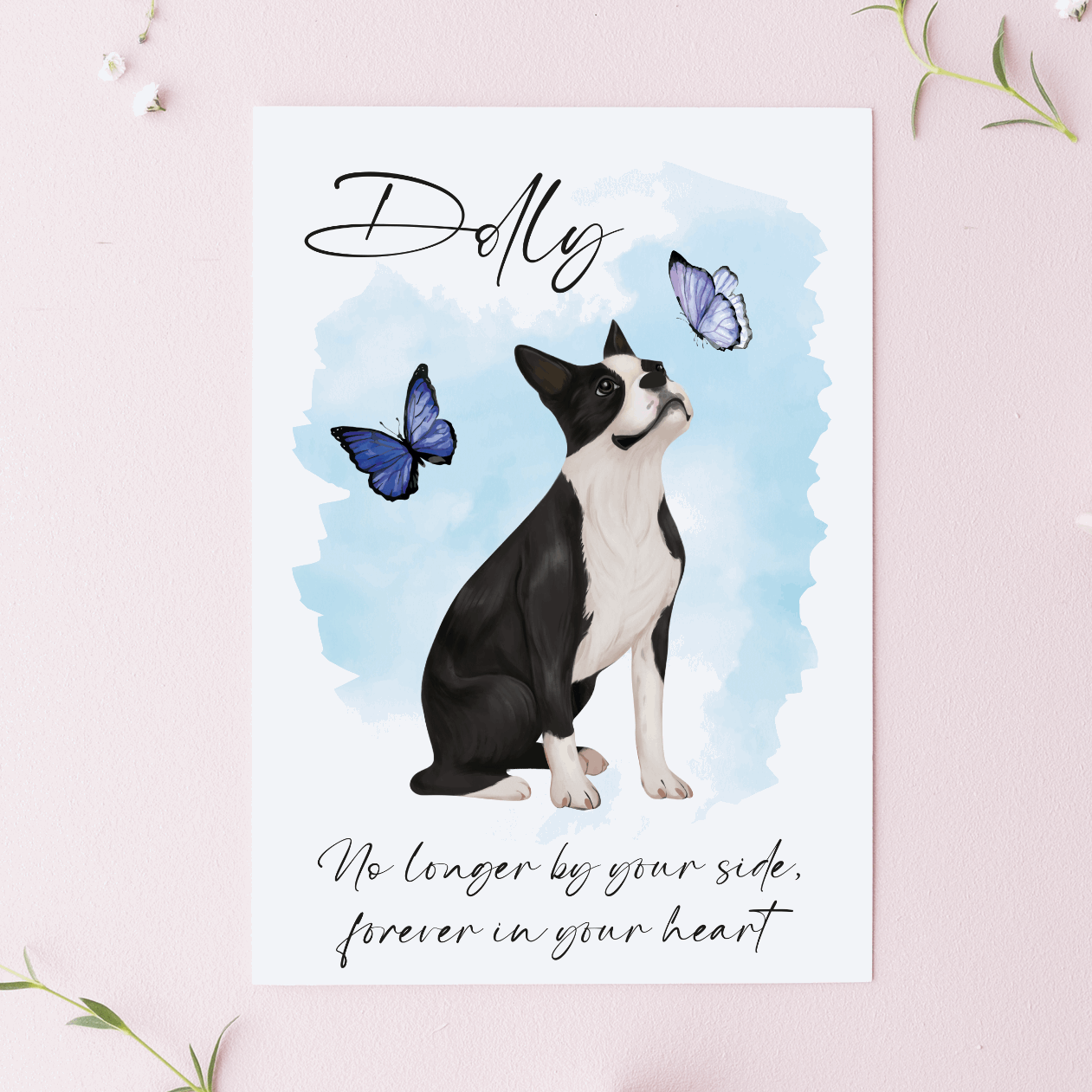 Personalised Dog Loss Greetings Cards