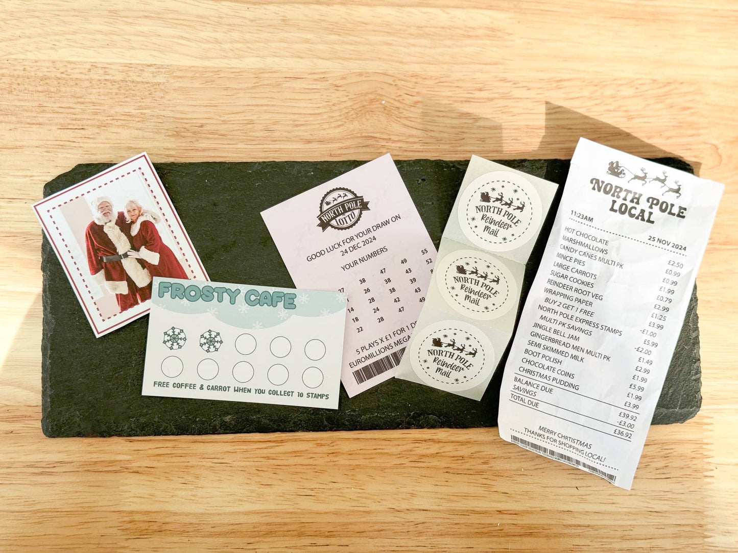 Santa’s Lost Wallet Contents Items 2025 Edition – Christmas Eve Box Filler Kit