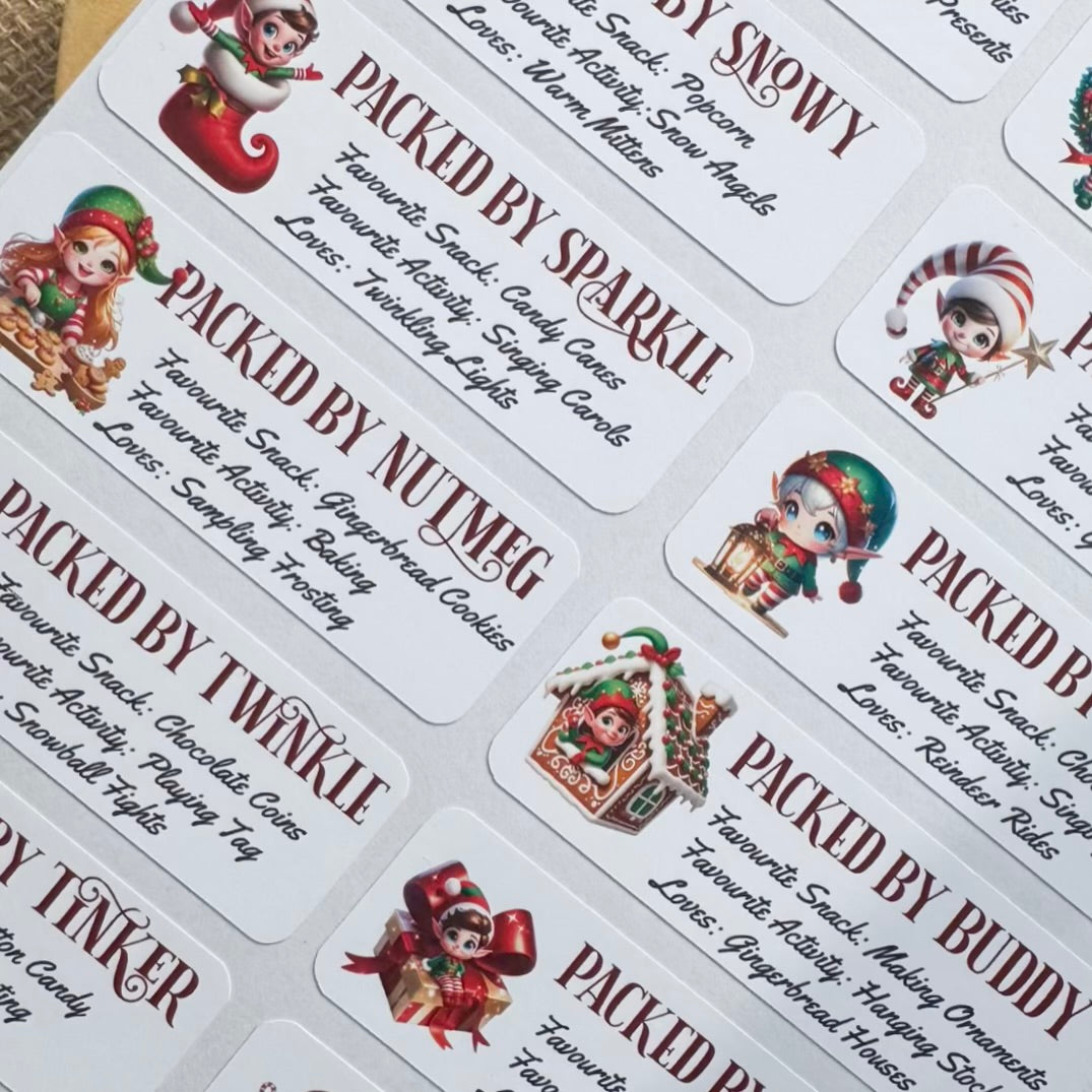 Elf Sticker Labels | Christmas Gift Labels for Kids