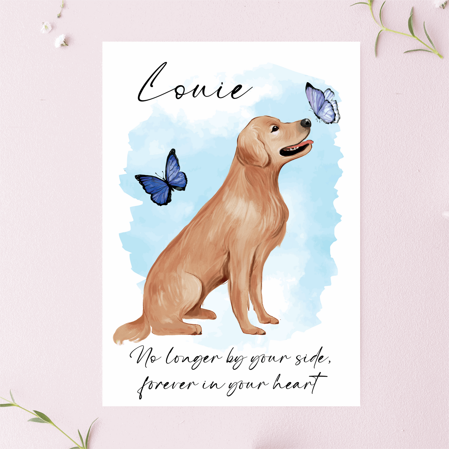 Personalised Dog Loss Greetings Cards