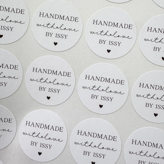 Custom Handmade With Love Stickers – Personalised Packaging Labels