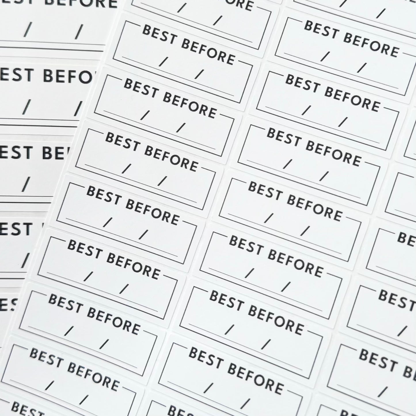 Small size Best Before stickers 4.0cm x 1.5cm, 64 per sheet