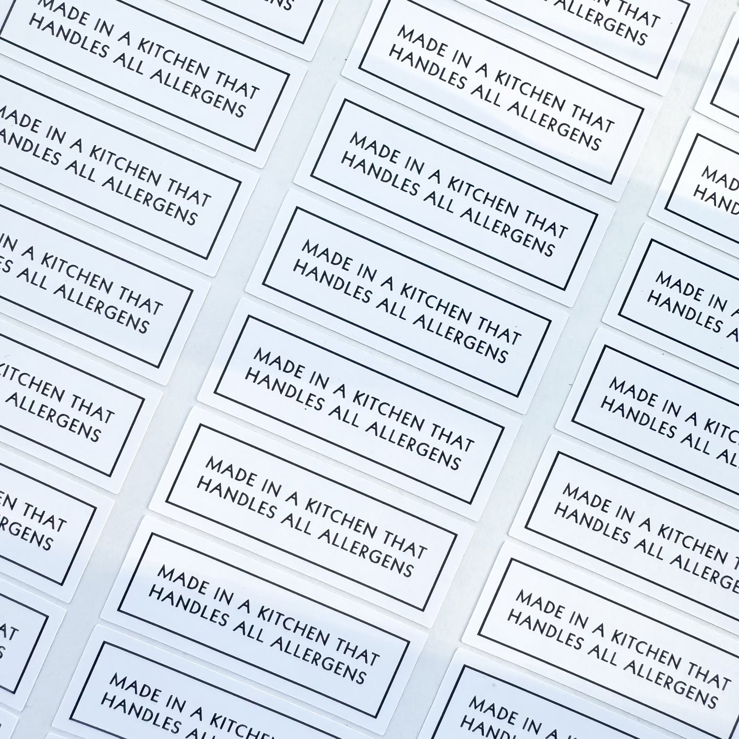 Made in a Kitchen that handles allergen Stickers