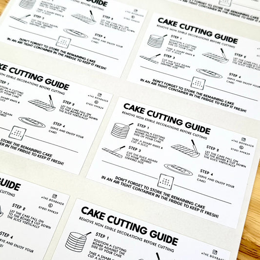 Step by Step Cake Cutting Guide Stickers