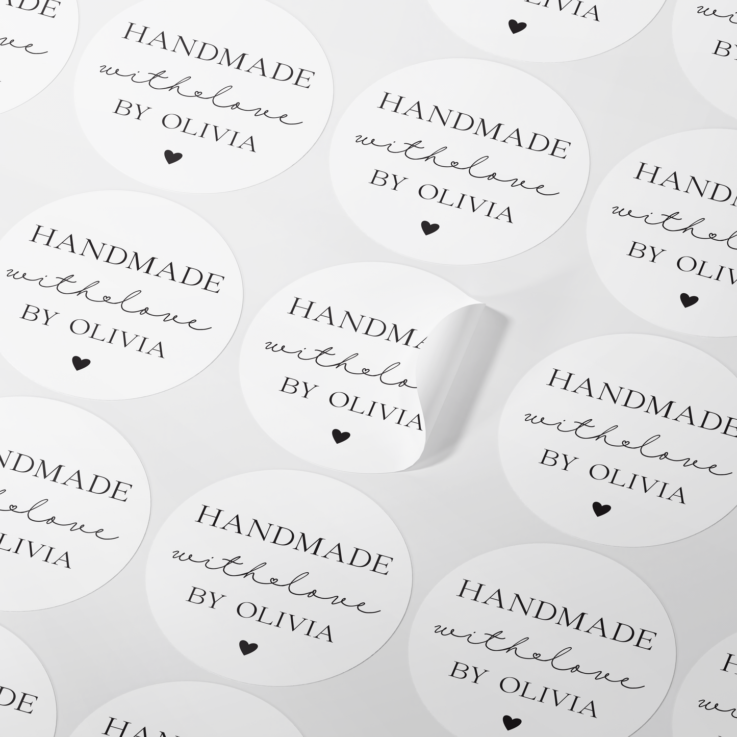 Custom Handmade With Love Stickers – Personalised Packaging Labels
