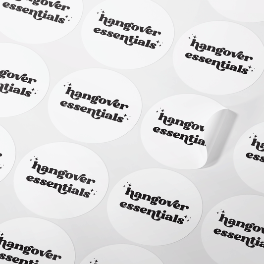 Hangover Essentials Round Stickers