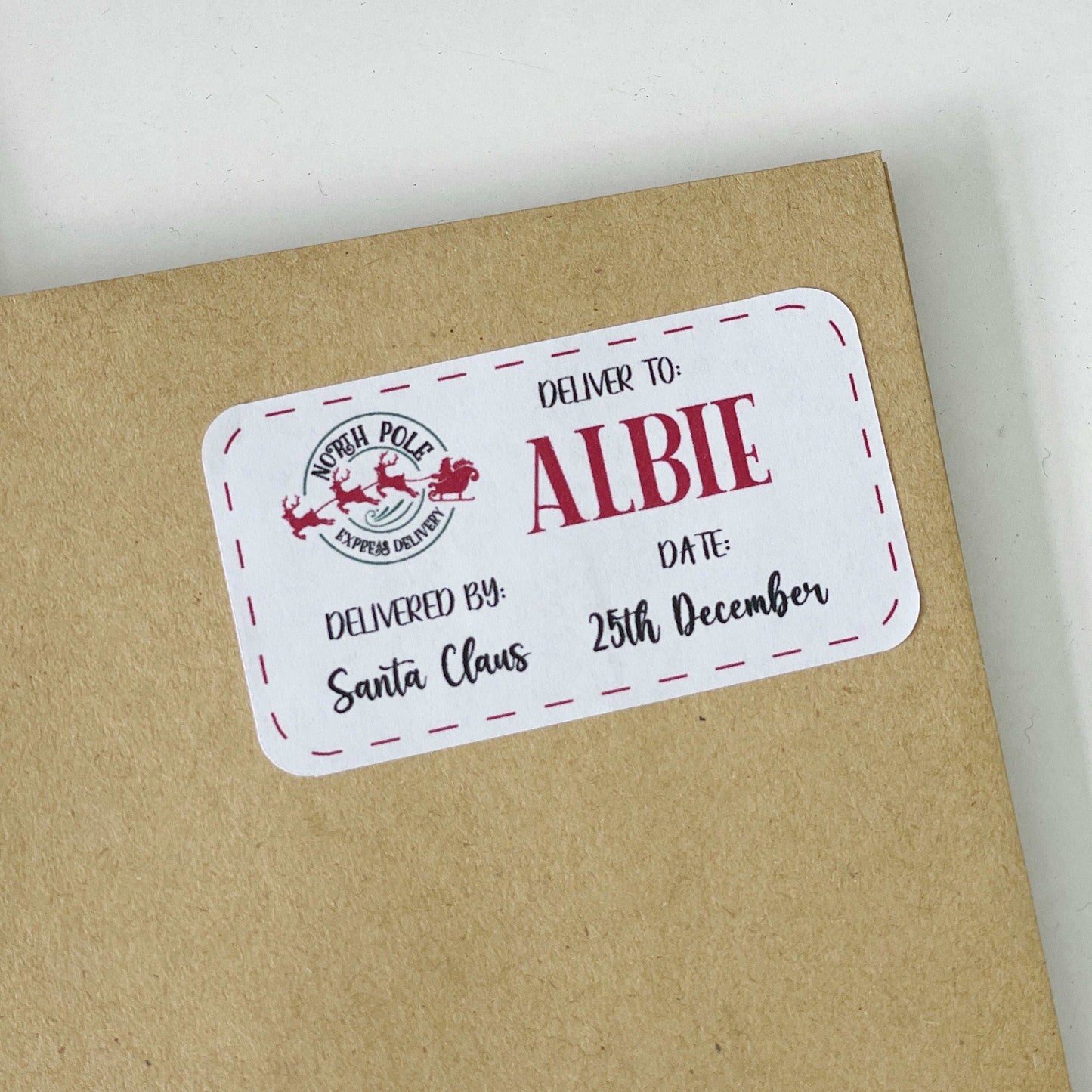 Personalised Kids North Pole Christmas Gift Label Stickers