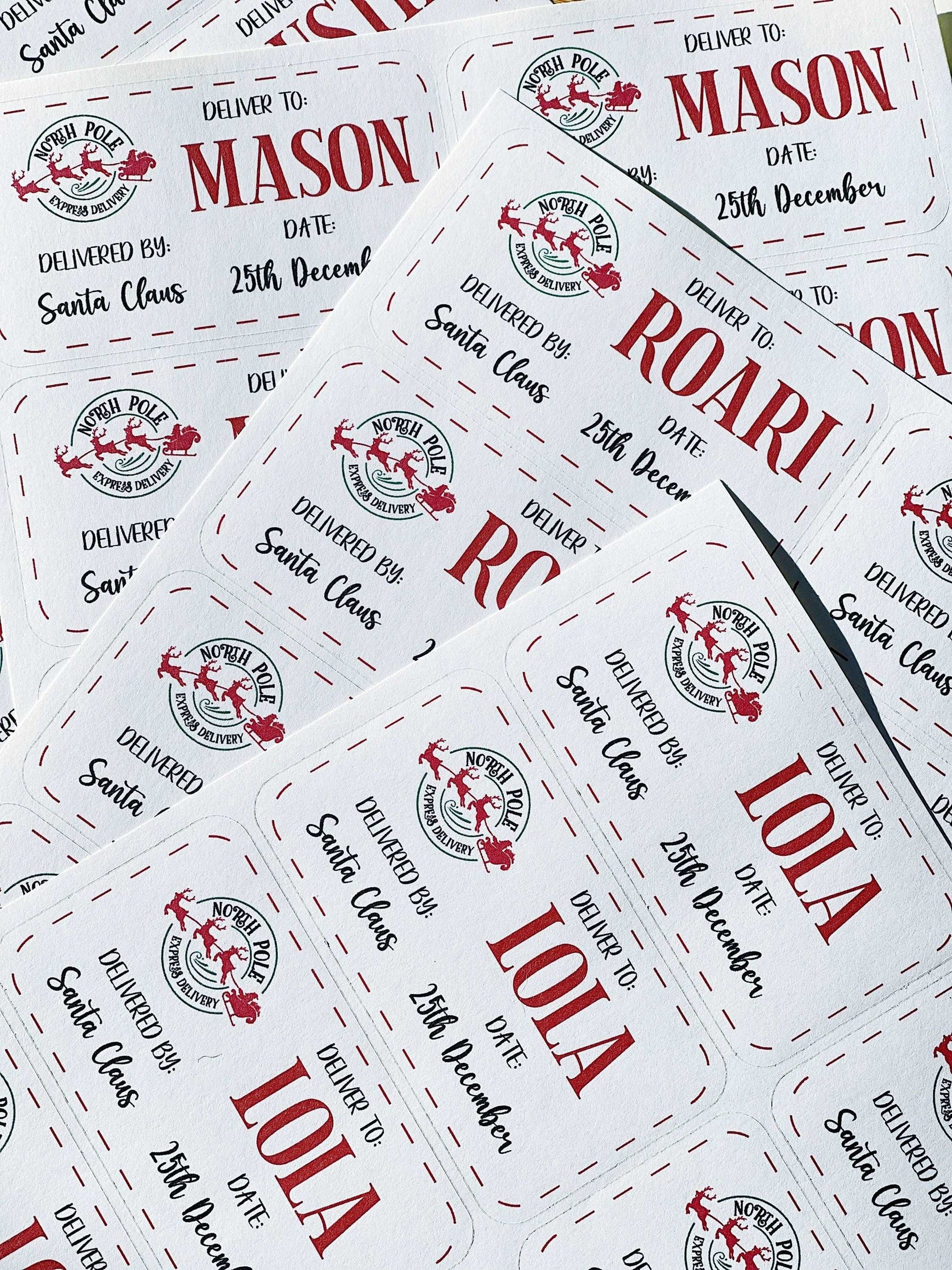 Personalised Kids North Pole Christmas Gift Label Stickers