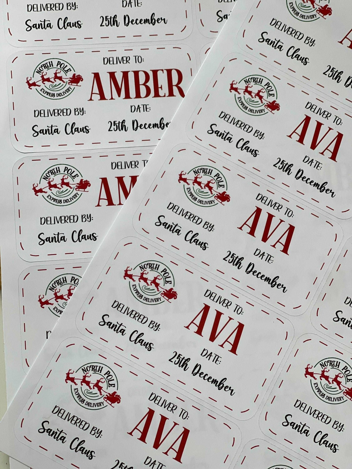 Personalised Kids North Pole Christmas Gift Label Stickers