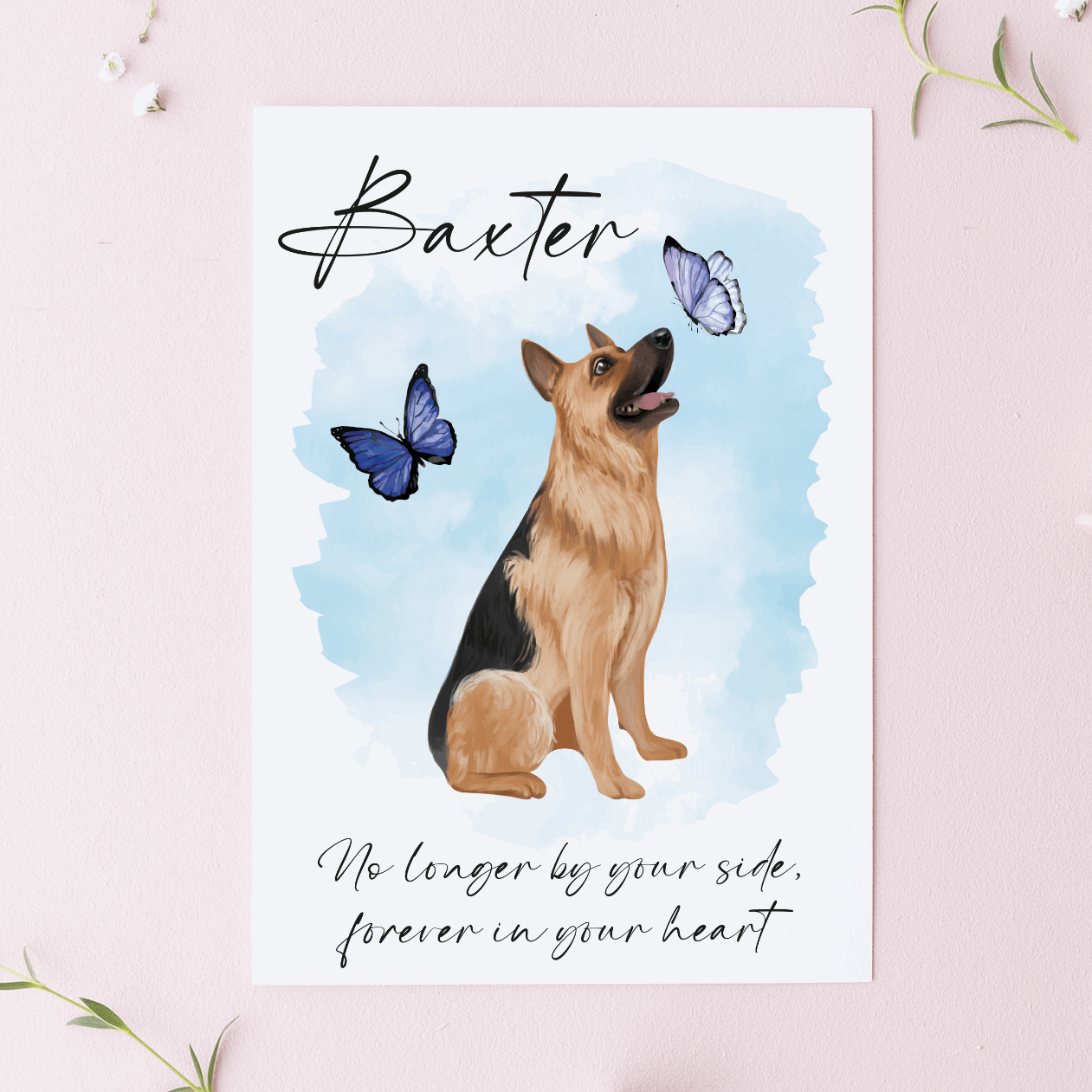 Personalised Dog Loss Greetings Cards
