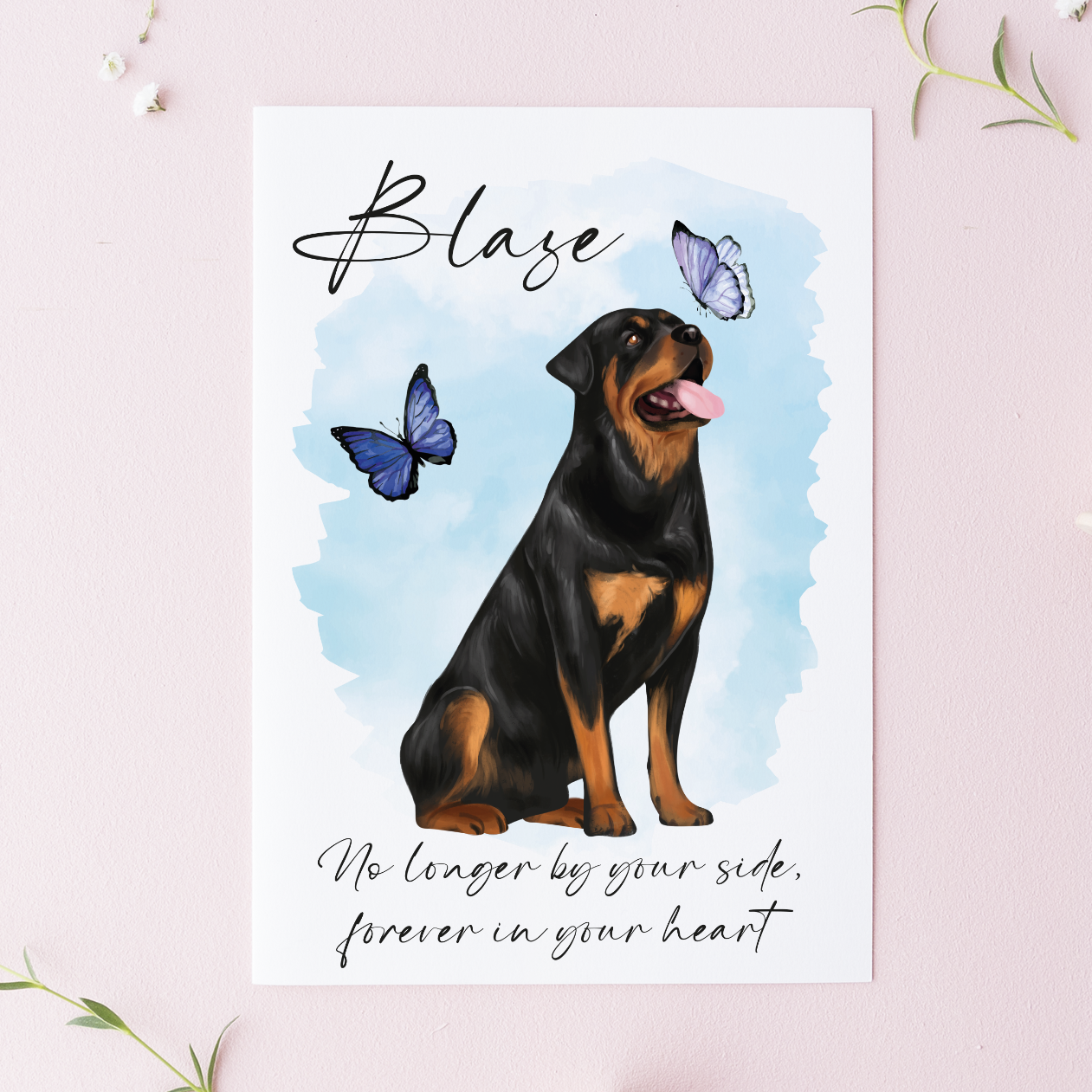 Personalised Dog Loss Greetings Cards