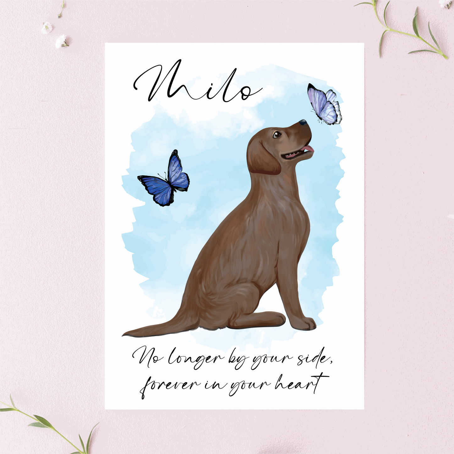 Personalised Dog Loss Greetings Cards