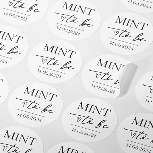 Personalised Mint To Be - Wedding Favour Stickers