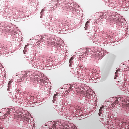 Pink Disco Ball Stickers