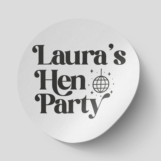 Personalised Disco Hen Party Stickers