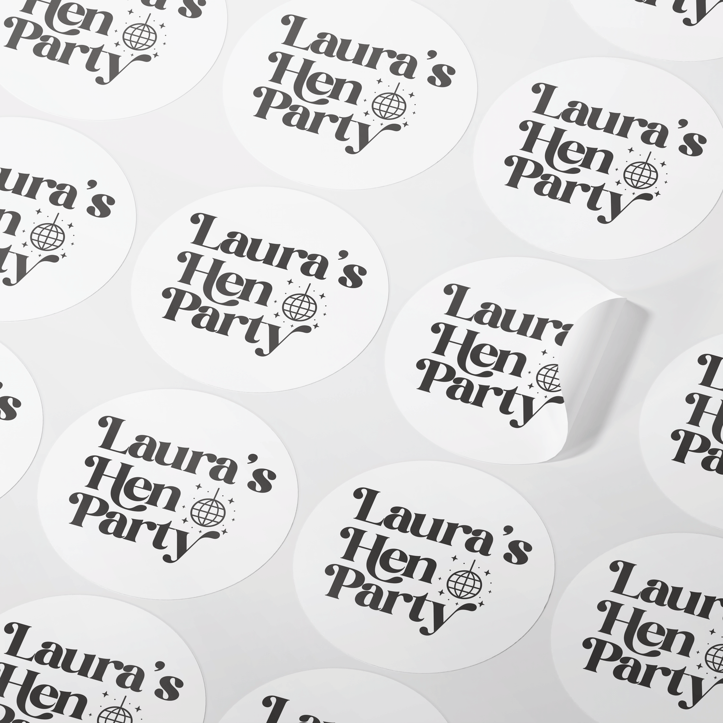 Personalised Disco Hen Party Stickers