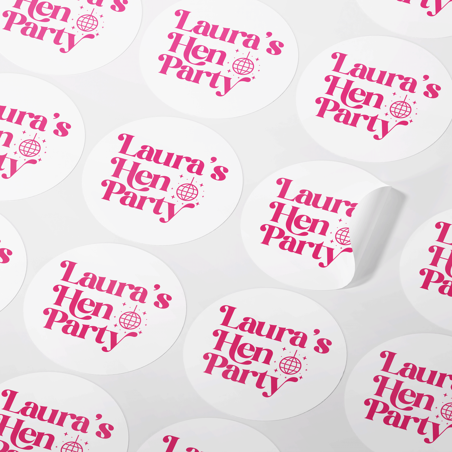 Personalised Disco Hen Party Stickers