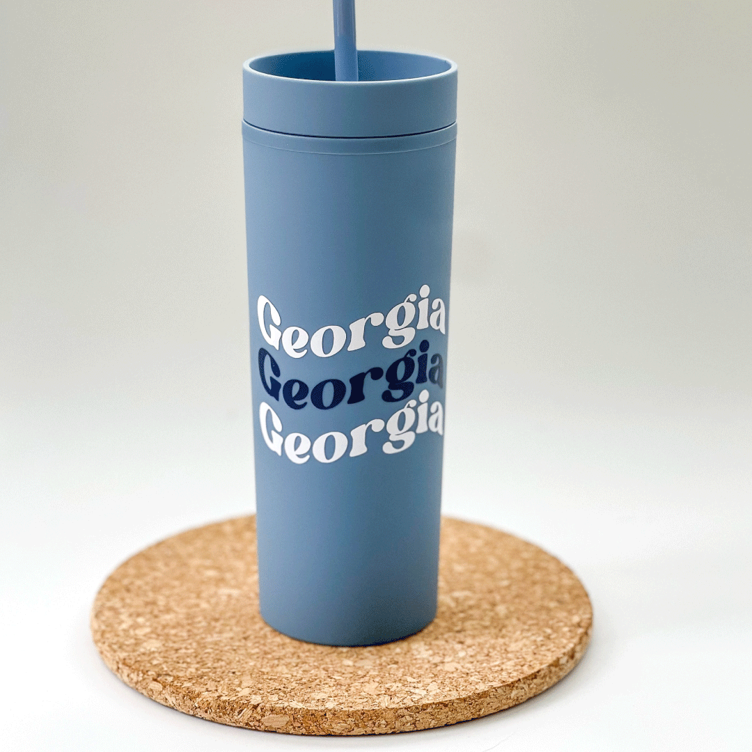 Blue Matte Skinny Tumbler