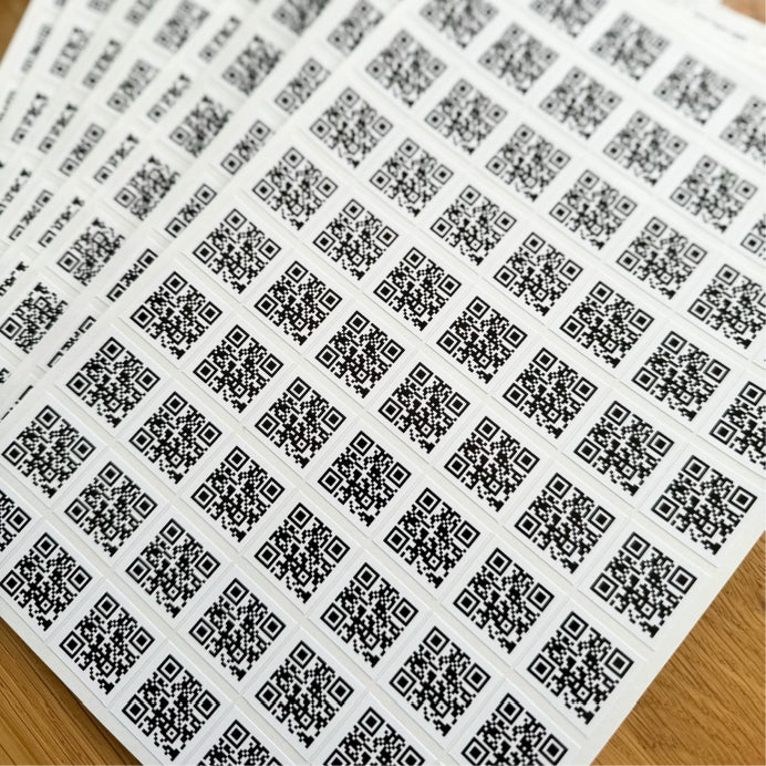 Bulk sheets of wedding QR code RSVP stickers