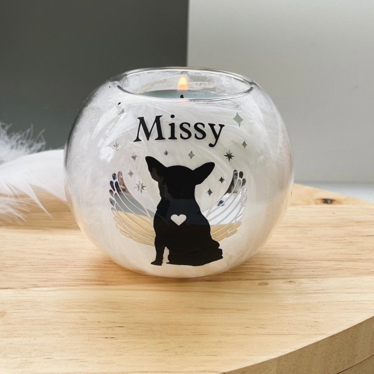 Personalised Chihuahua Memorial Tealight Holder