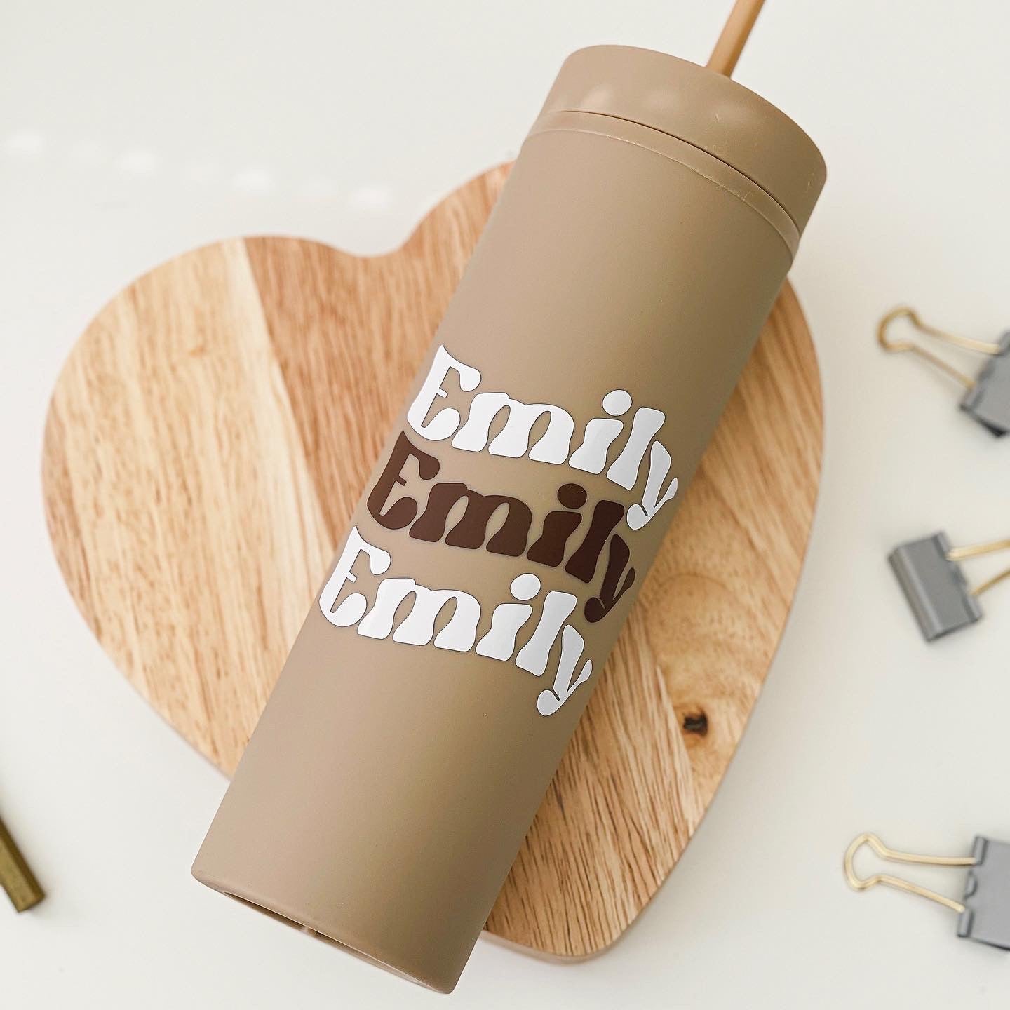 Personalised Beige Drinkware Tumbler