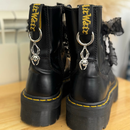 'Memento Mori' Skull Spider Charms for Dr. Martens