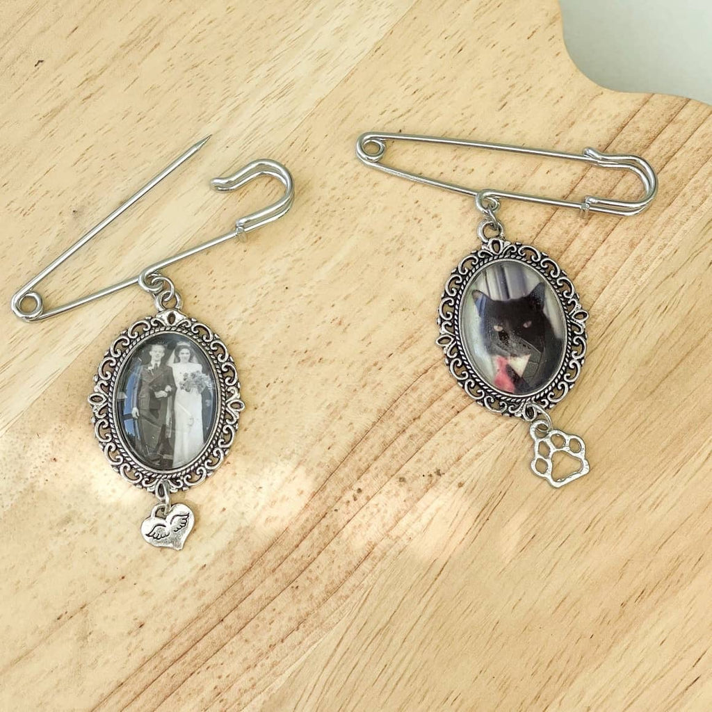 paw print memorial wedding bouquet charm