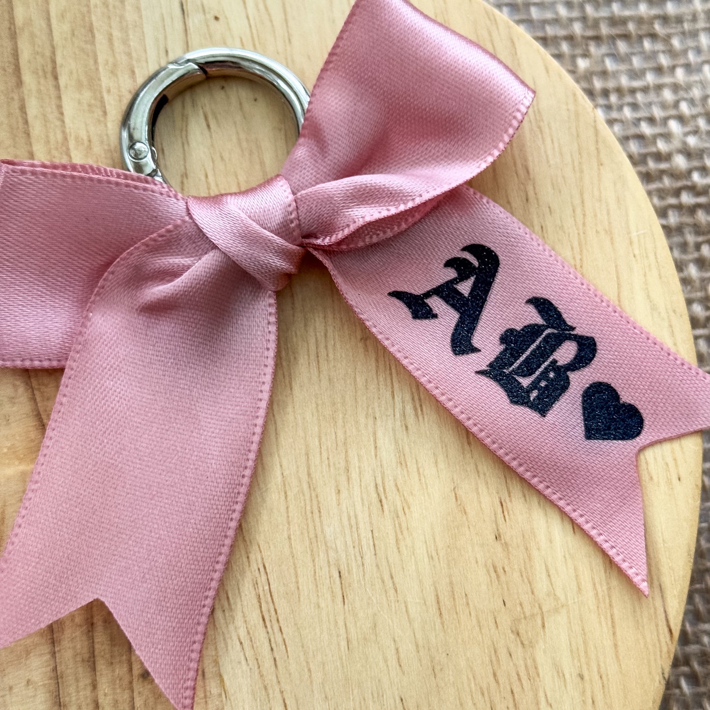 Pink Initial Bow Boot Charms