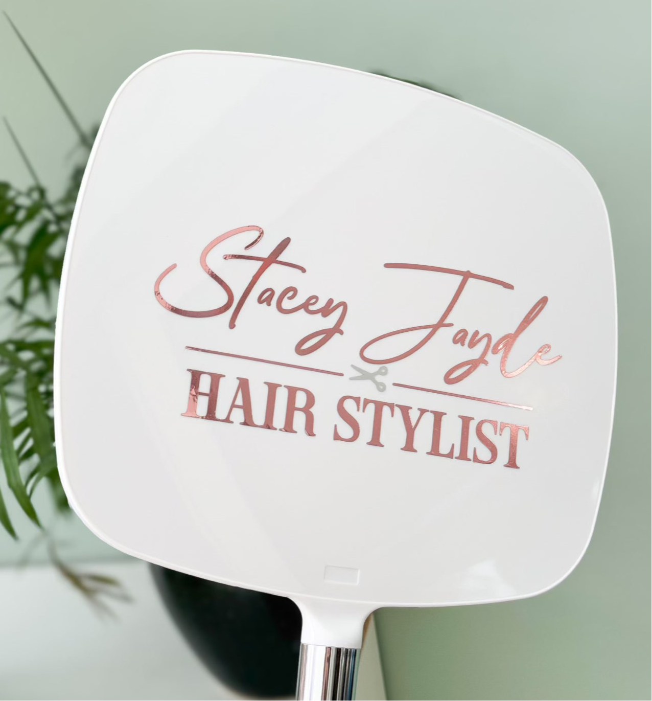 Personalised Salon Handheld Mirror with Custom Logo
