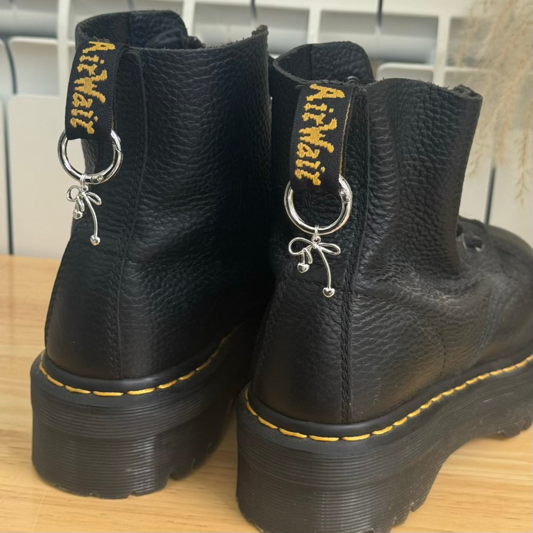 Bow Heart Boot Charms | Clip-On Dr Martens Charms | Set of 2