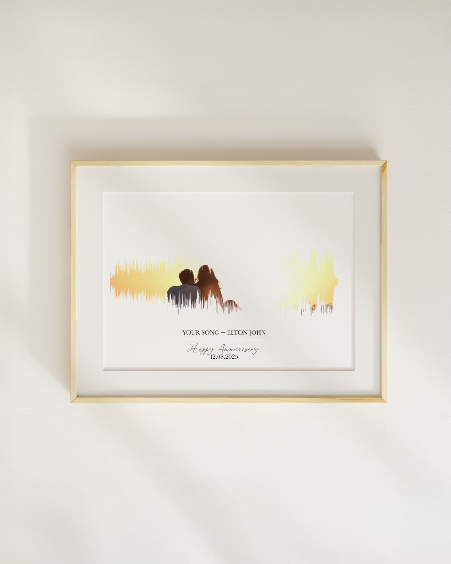Personalised First Dance Soundwave Print | Wedding Song with Photo (Unframed)
