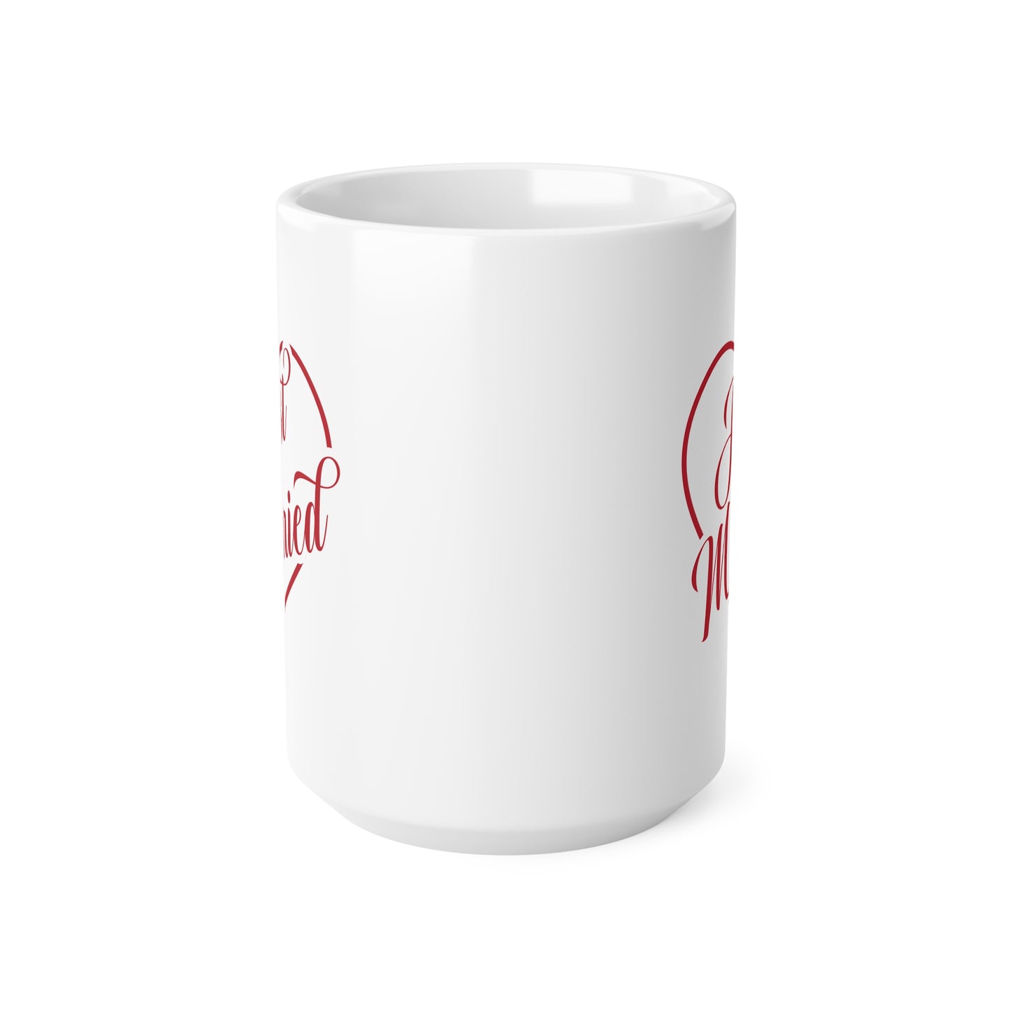 Just Married Heart Ceramic Coffee Mug — Wedding Newlywed Gift (11oz & 15oz)