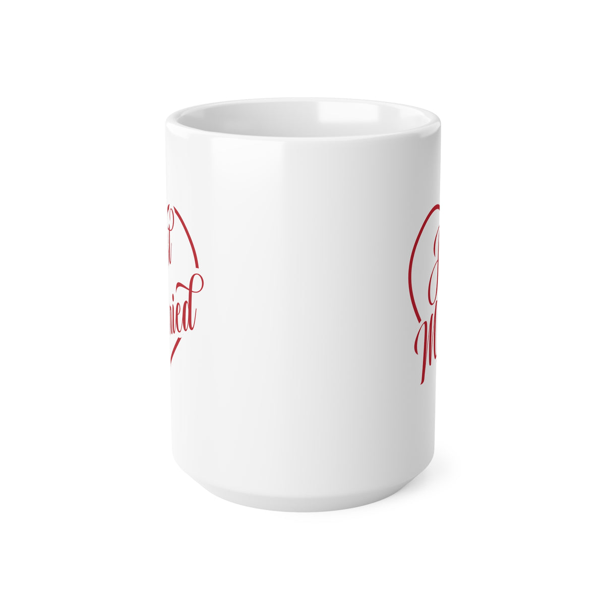 Just Married Heart Ceramic Coffee Mug — Wedding Newlywed Gift (11oz & 15oz)