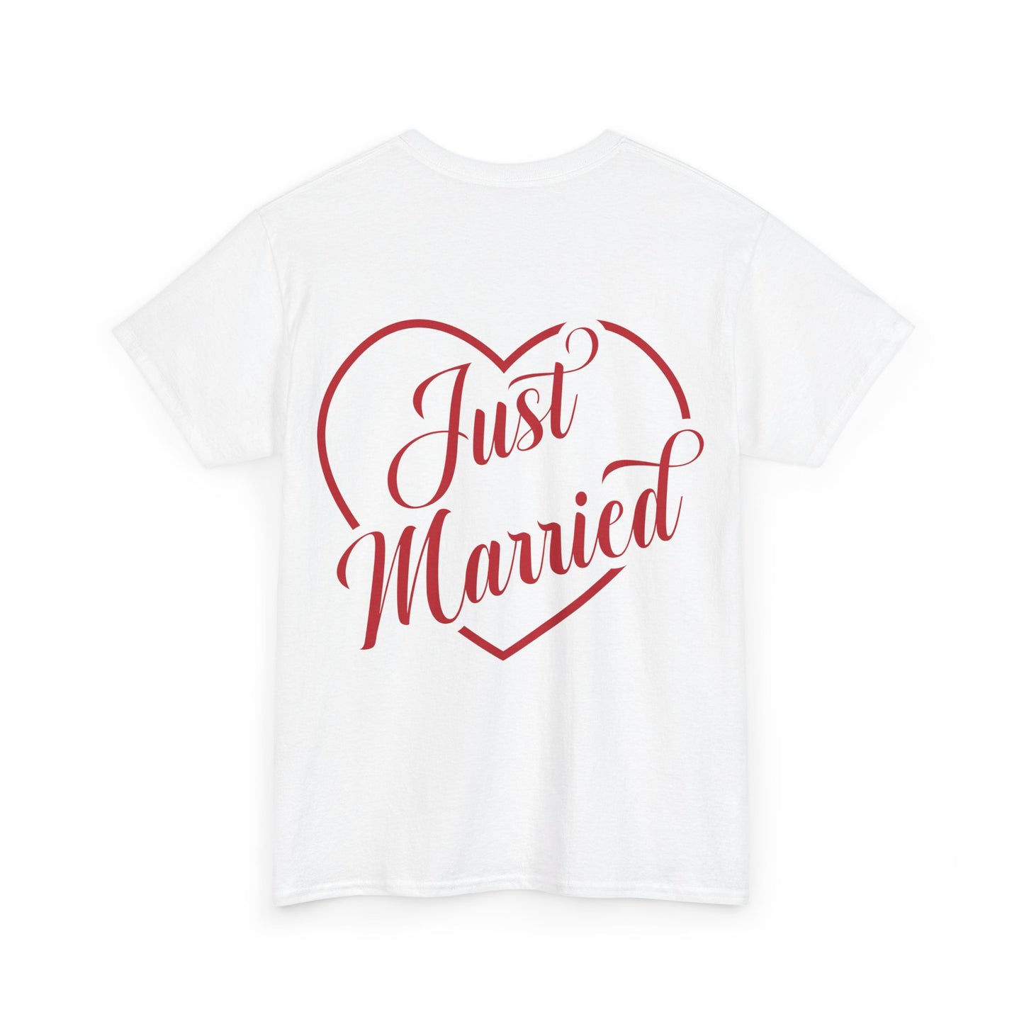 Just Married T-Shirt – Romantic Heart Wedding Tee for Newlyweds