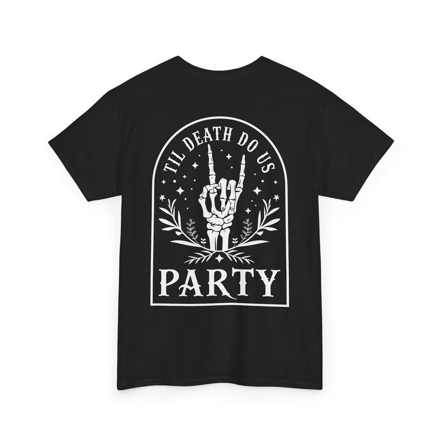 T‑Shirt — “Til Death Do Us Party” Skeleton Hand Gothic Tee