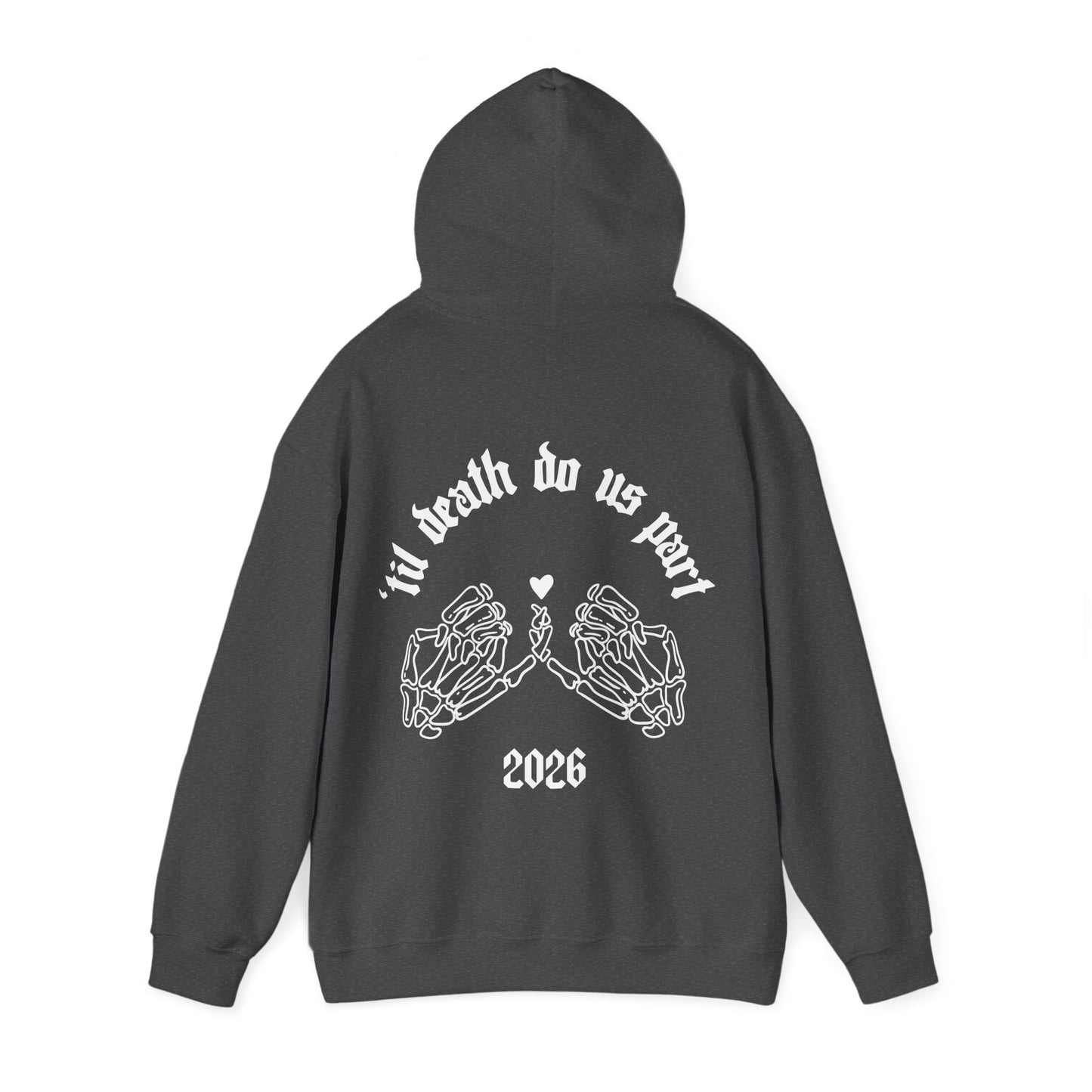 Black Wedding Skeleton Hands Hoodie - "’til death do us part" 2026 Pullover